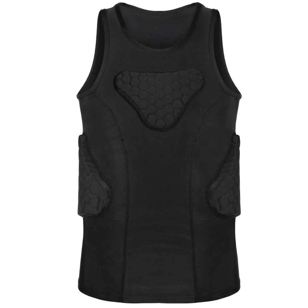 NEW TUOY Youth Padded Compression Sleeveless Rib Chest Protector Football Top YL
